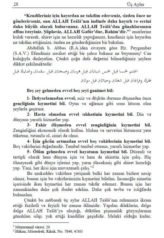 Üç Aylar Mübarek Gün Ve Geceler