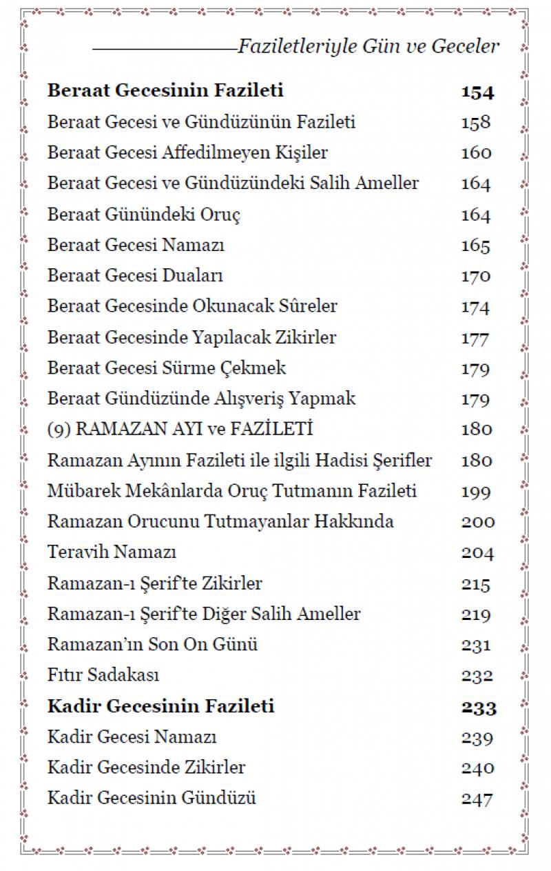 Faziletleriyle Gün Ve Geceler Küçük Boy