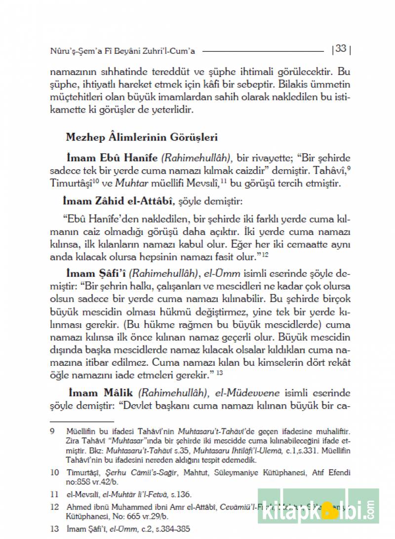 Cuma Namazı ve Zuhri Ahir