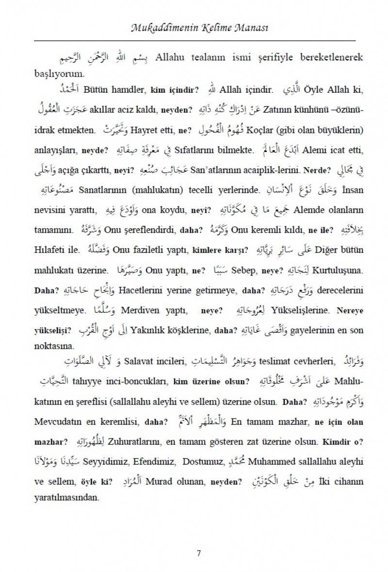 Mektubatı Rabbani Kelime Anlamlı 7 Cilt Takım