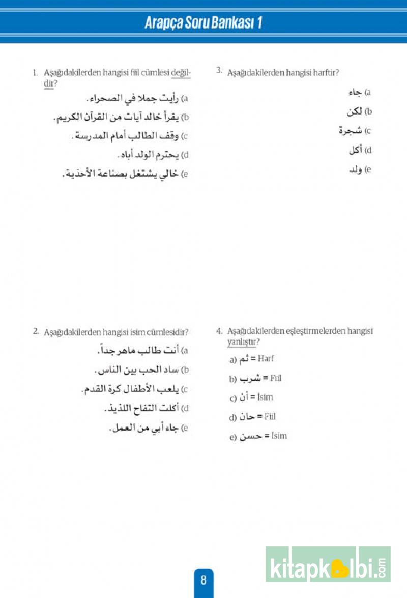 Arapça Soru Bankası Arapça 1