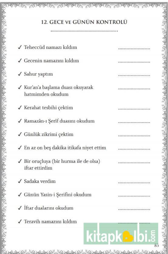 Ramazanı Şerif Ajandası 