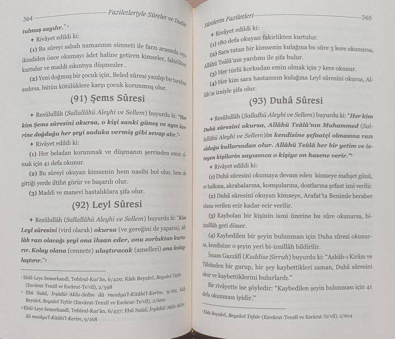 Faziletleriyle Sureler ve Dualar Ciltli