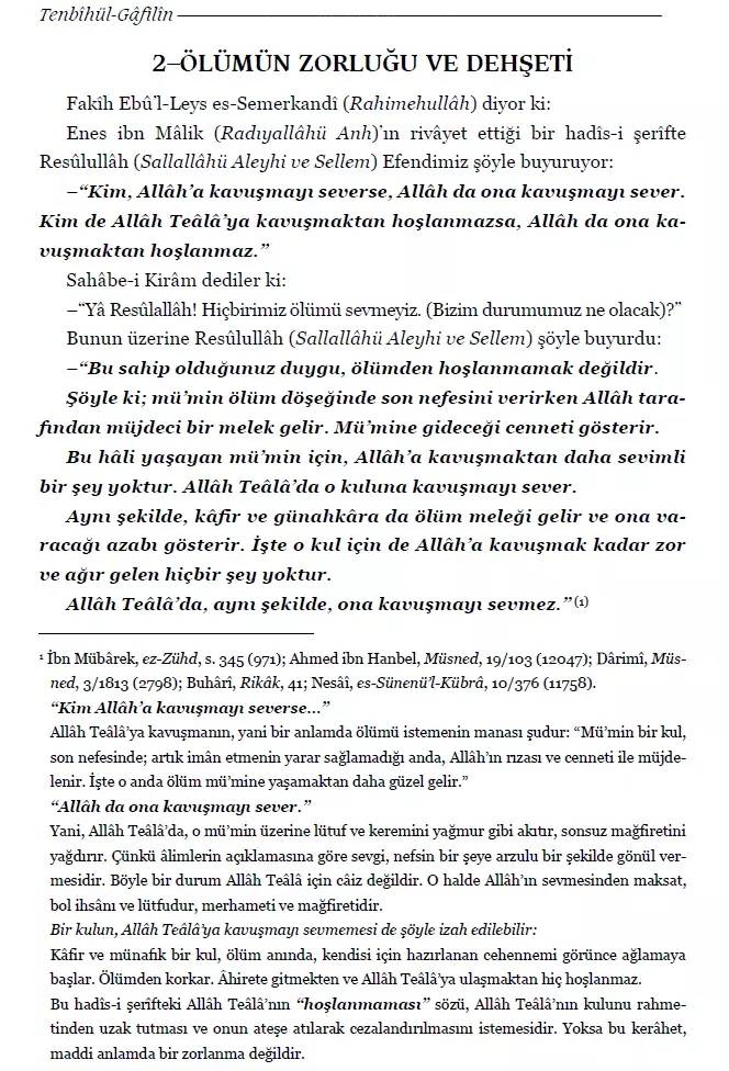 Tenbihül Gafilin Nefsine Uyanlara Nasihatler