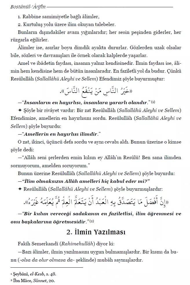 Bostanül Arifin Ariflerin Gül Bahçesi