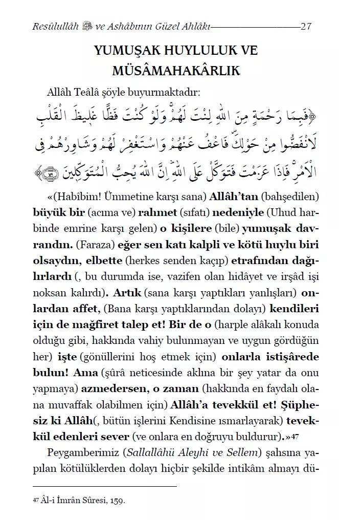  Resulullah ve Ashabının Güzel Ahlakı