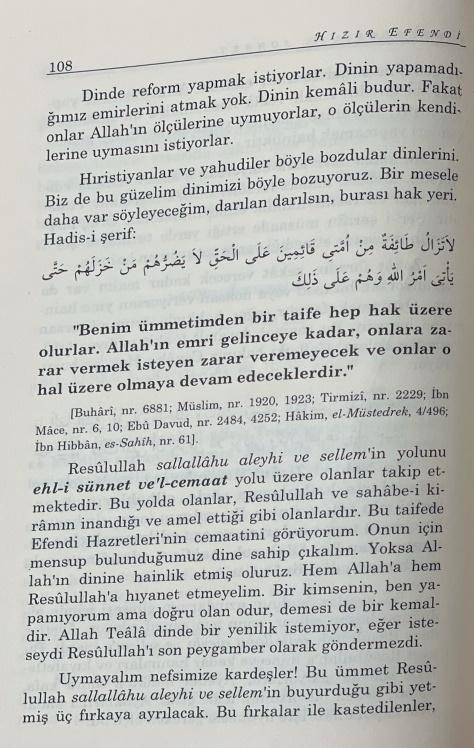 Hızır Efendi Hayatı Sohbetleri