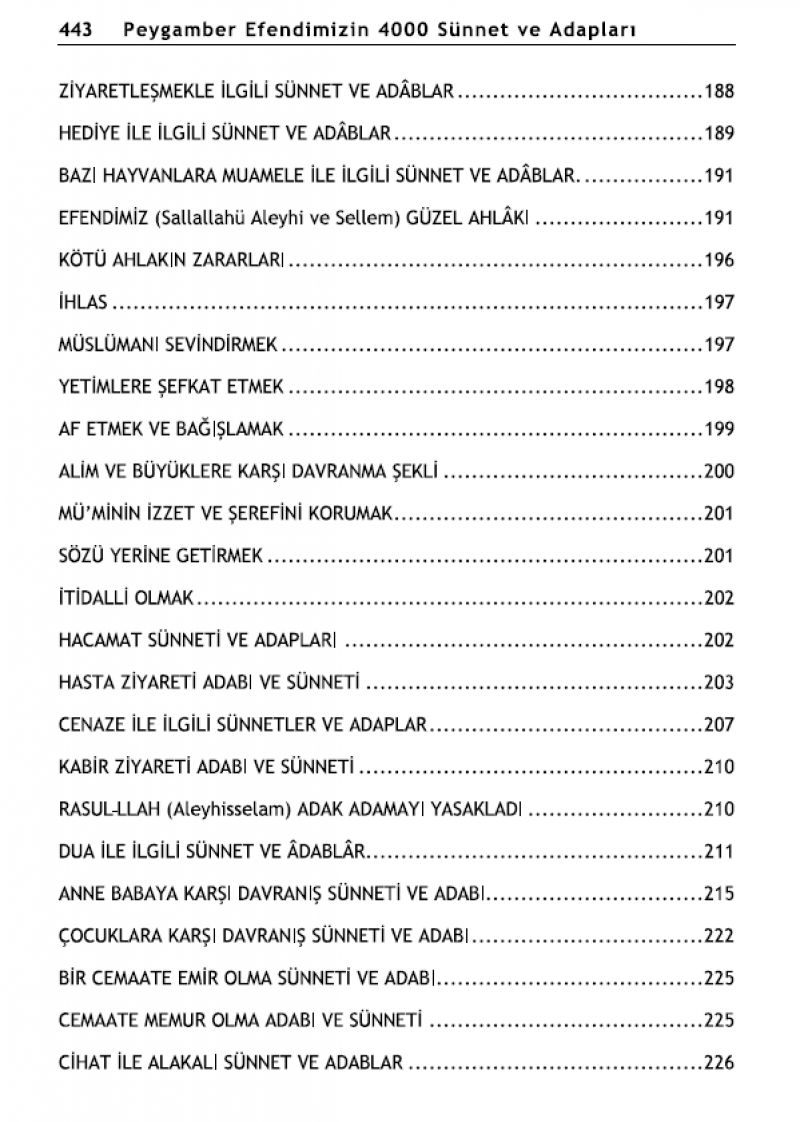 Peygamber Efendimizin 4000 Sünnet ve Adapları