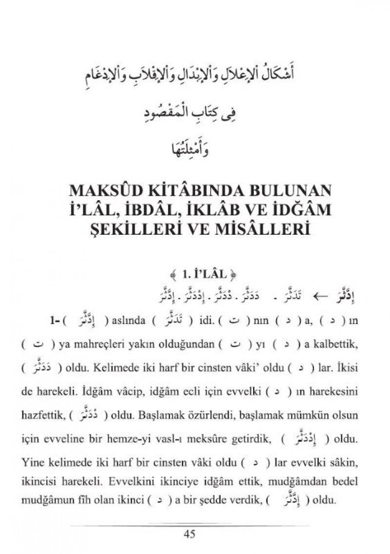 İlal Kaideleri ve Maksud İlalleri