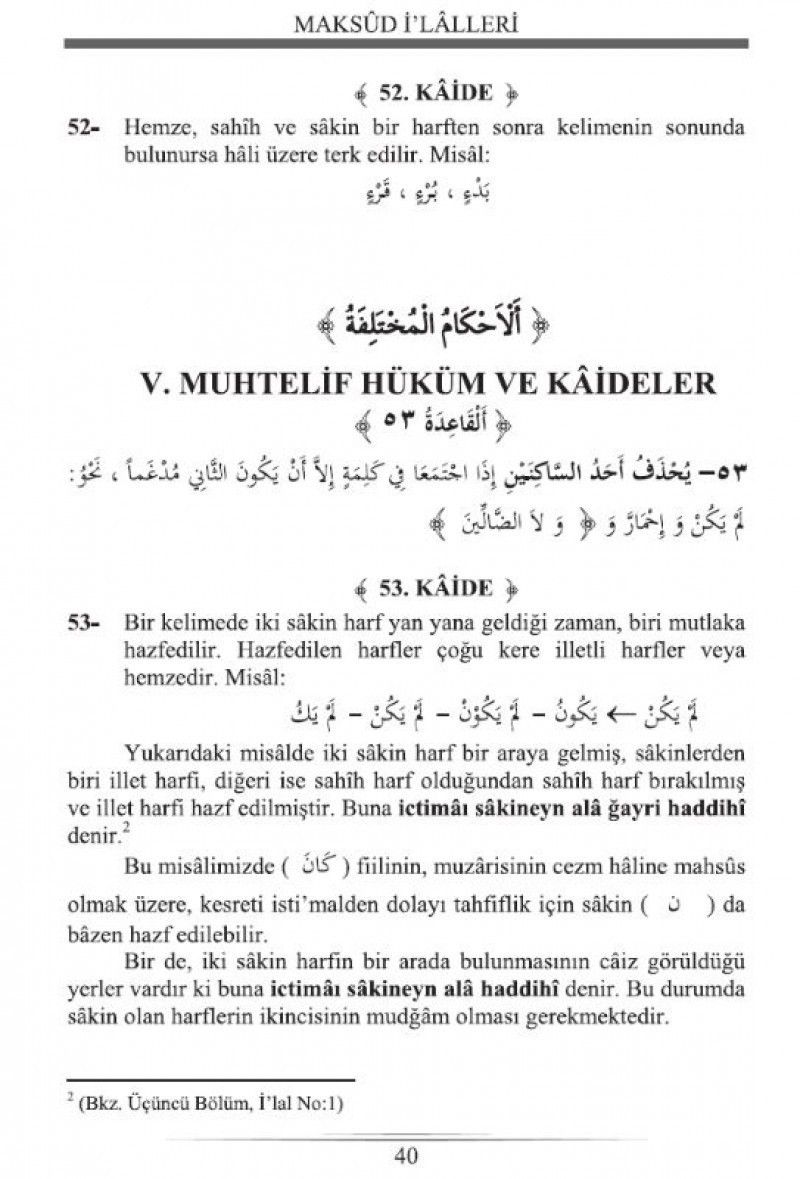 İlal Kaideleri ve Maksud İlalleri