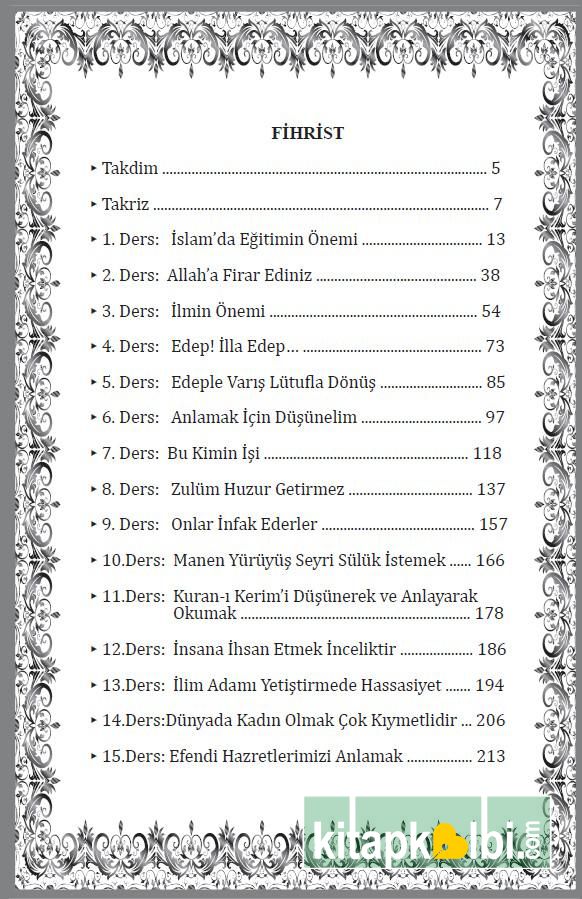İslam Adabı Osmanlı Ferasetinden Esintiler