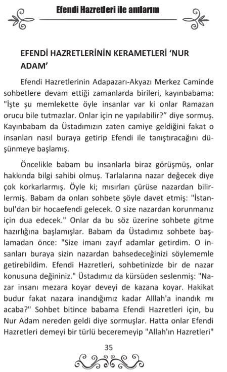 Efendi Hazretleri ile Anılarım