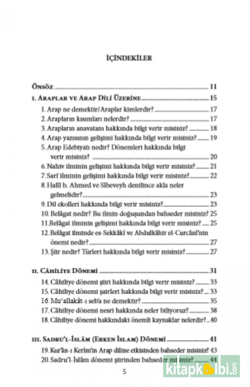 101 Soruda Arap Dili ve Edebiyatı