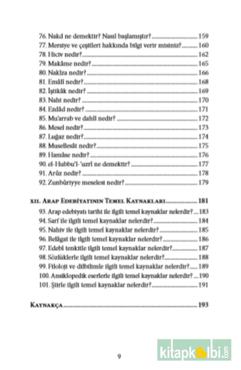 101 Soruda Arap Dili ve Edebiyatı