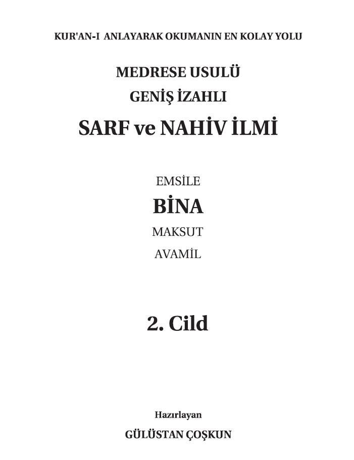 Geniş İzahlı Sarf ve Nahiv BİNA