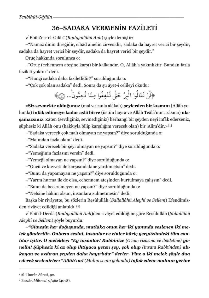 Tenbihül Gafilin ve Bostanül Arifin Ciltli