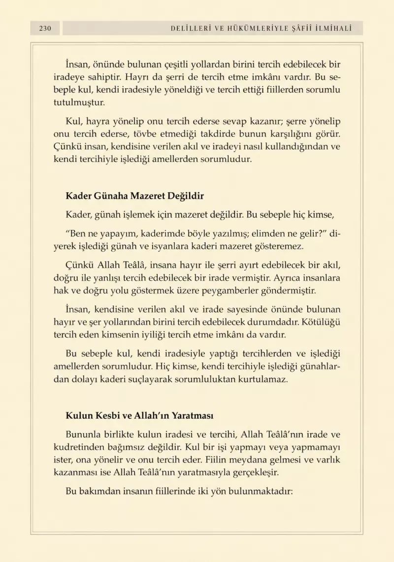 Delilleri ve Hükümleriyle Şafii İlmihali