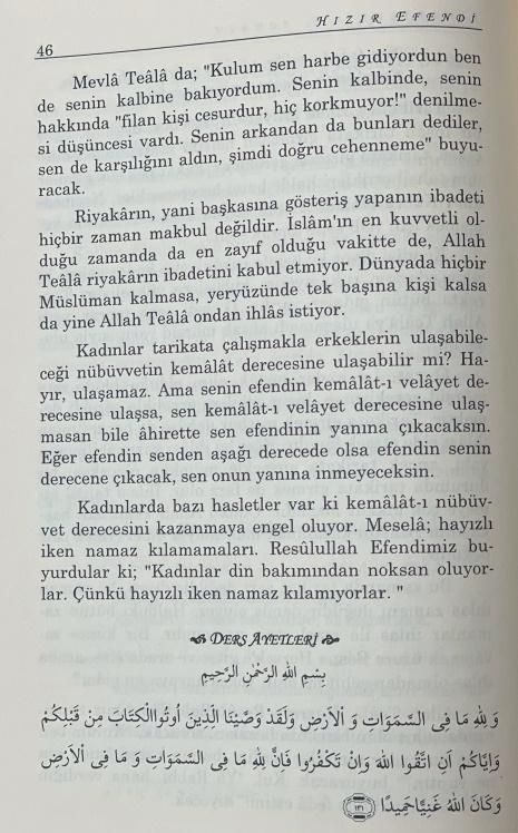 Hızır Efendi Hayatı Sohbetleri